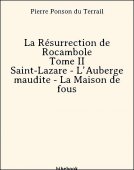 La Résurrection de Rocambole - Tome II - Saint-Lazare - L’Auberge maudite - La Maison de fous - Ponson du Terrail, Pierre - Bibebook cover